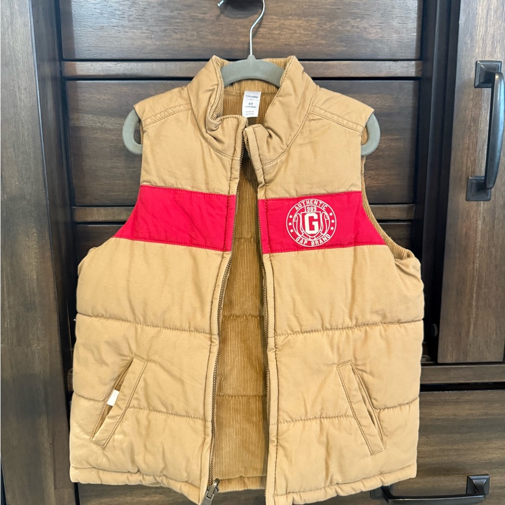 GAP Kids Tan 100% Cotton Canvas/Corduroy Reversible Vest